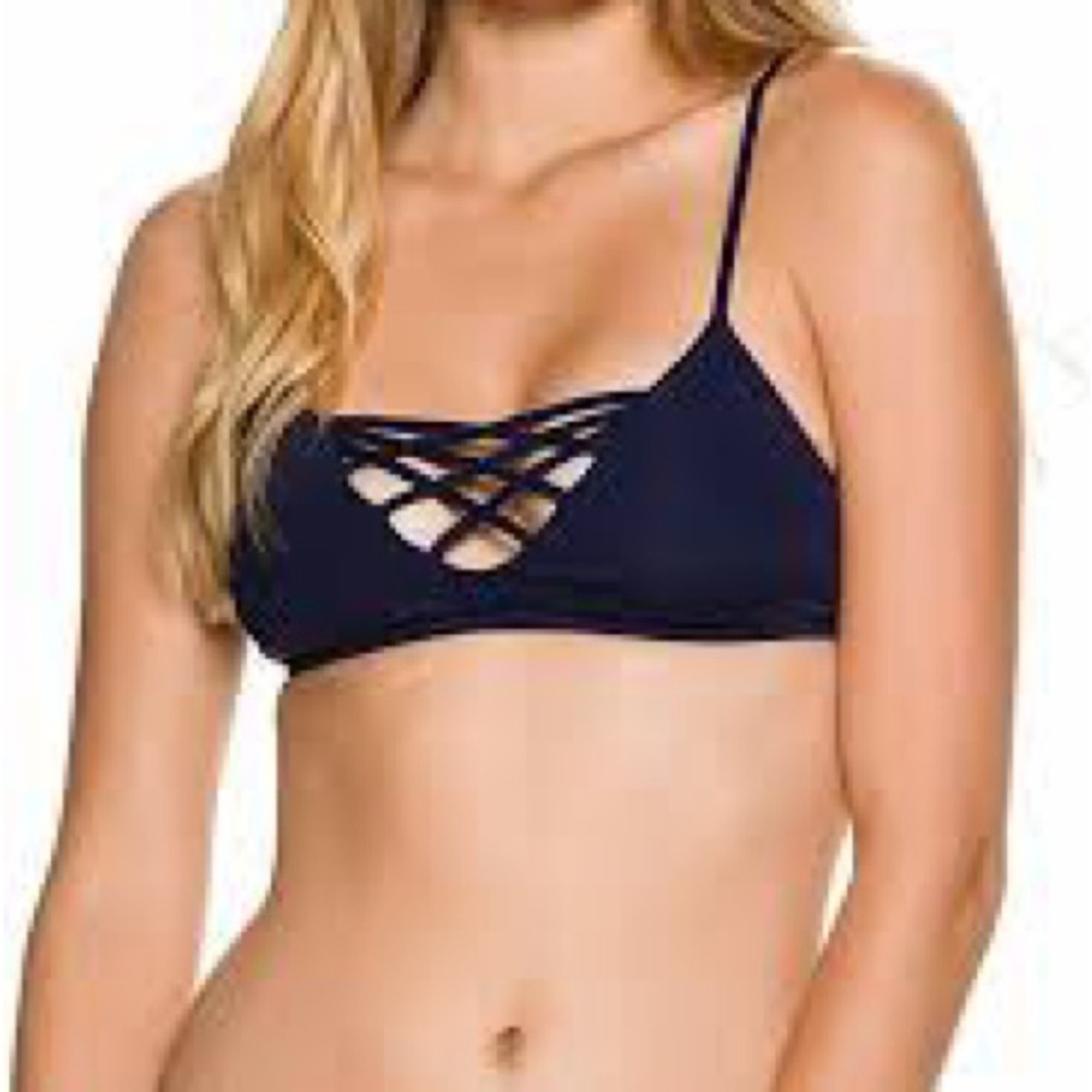 NWT lspace Jamie navy midnight blue bikini top size small